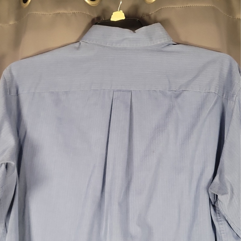 Roundtree & Yorke Easy Care Traditional Fit Blue Herringbone Dress Shirt LT - Picture 12 of 14